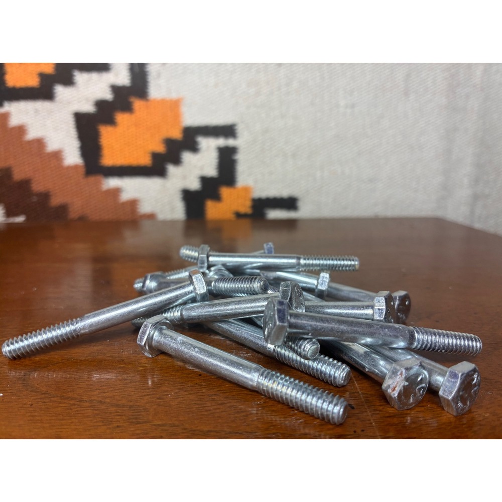Unbranded Hex Head Bolts Unisex OS Silver Excellent Zinc Plated Steel Fasteners